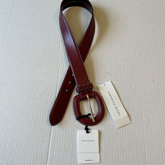 Veronica Beard/GAVAZZENI Leather Belt 75/XXS Aloe Campari Red Made in Italy NWT main image 9